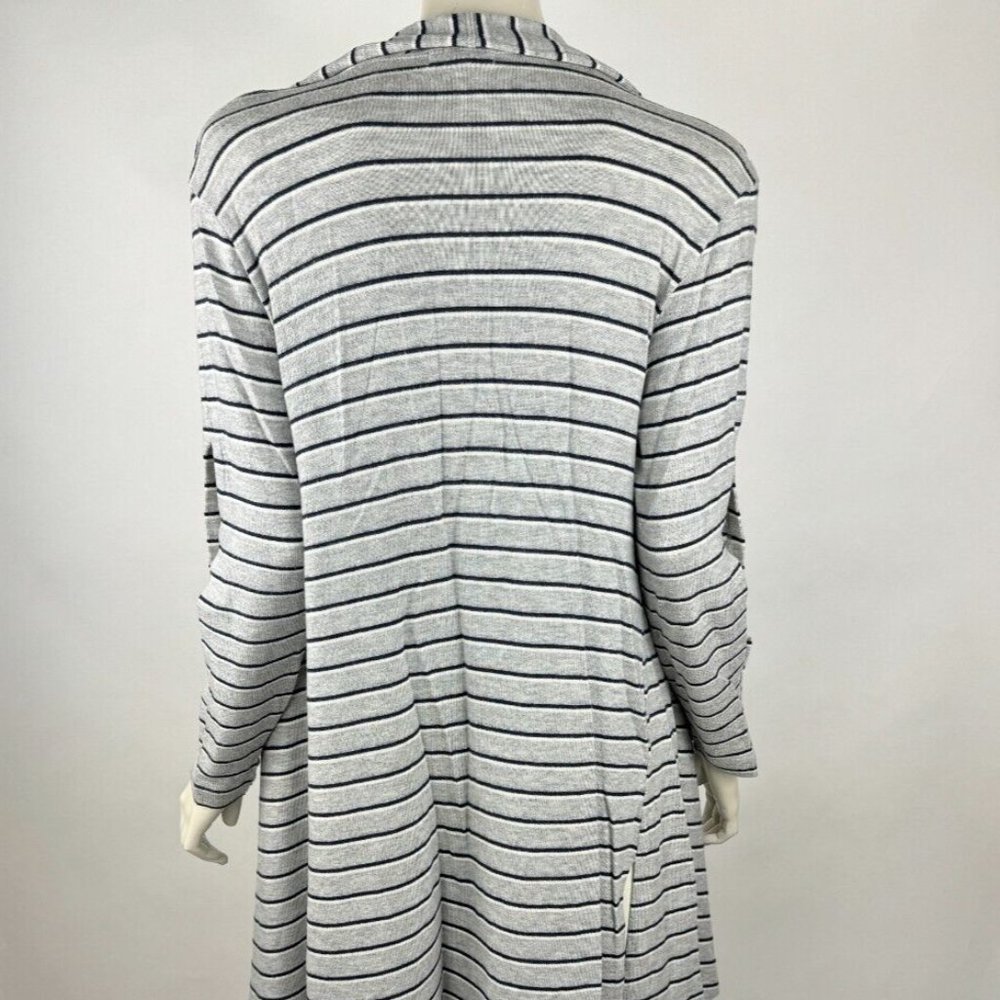 LNA Striped Open Front Cardigan Women XS EUC Slit Long Sleeve Stretch Sweater‎